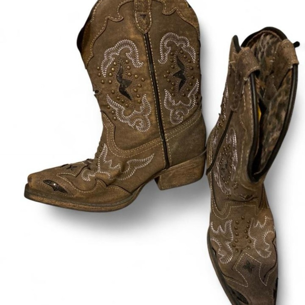 Laredo Kids Brown Embroidered Boots